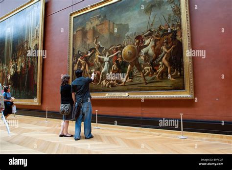 France, Paris, Louvre Museum, The Intervention of the Sabine Women ...