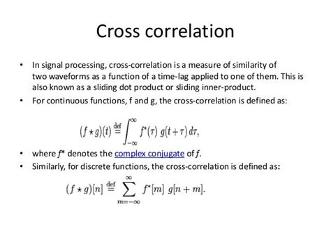 Applications of cross correlation