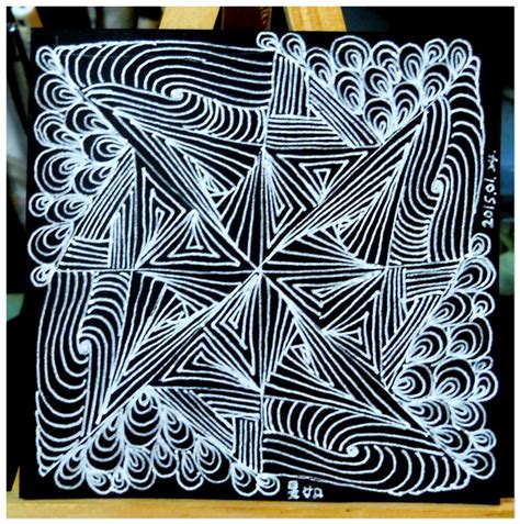 44 best images about Zentangle on Black on Pinterest | Czech republic, Black paper and Gouache