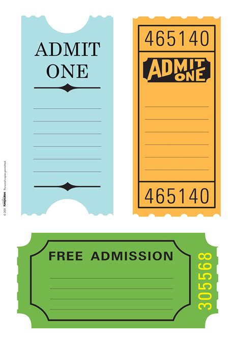 Free Printable Admission Ticket Template - Printable Templates Free