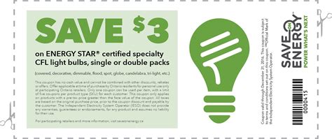 Save Energy and Money - Printable Coupons