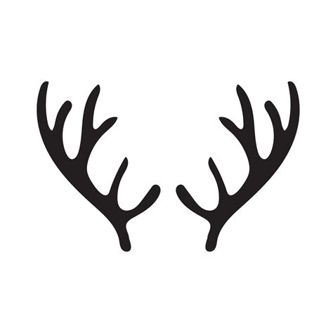 Illustration of deer antlers. black silhouette on white. 14743322 ...