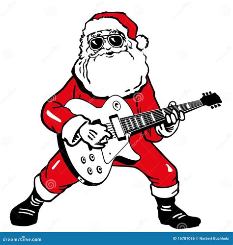 Santa Claus with guitar stock vector. Illustration of waving - 16781086