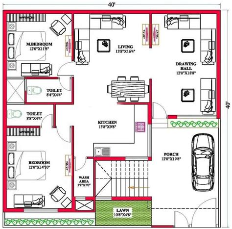 House Plan For 2bhk And 3bhk House Plan 40x40 Plot Size Plan | Images ...