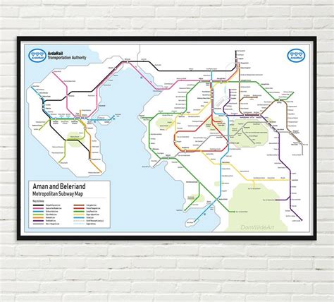 Lord of the Rings First Age Tube Map Beleriand Subway Map Silmarillion Map Middle-earth 1. AGE ...