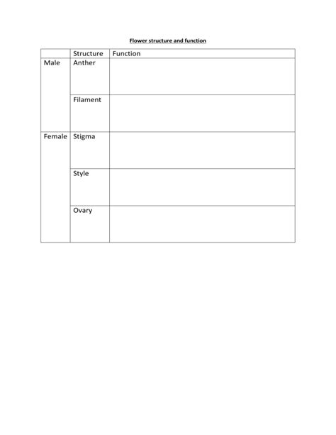 Flower structure and function