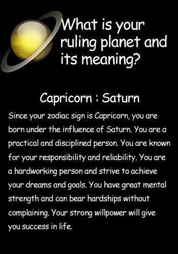 Capricorn Ruling Planet – Saturn Zodiac Capricorn, Capricorn Love ...