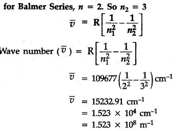 Calculate the wave number for the longest wavelength transition in the Balmer series of atomic ...