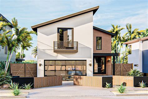 Narrow Lot Modern Coastal House Plan - 62860DJ | Architectural Designs ...