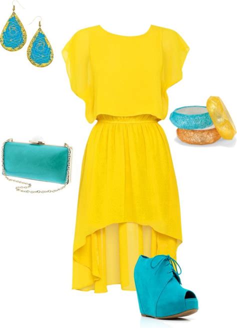 Teal and Yellow Fashion Dress