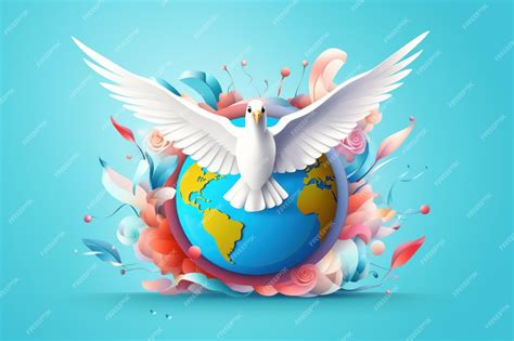 Premium AI Image | The symbol is the dove logo for World Peace Day Generative AI