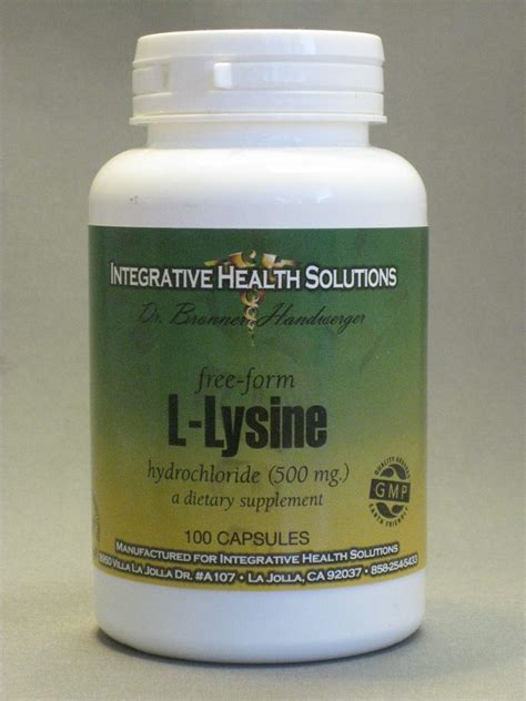 L-Lysine 100 Capsules – Integrative Health Solutions | Dr. Bronner Handwerger