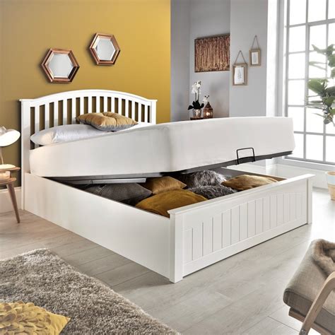 Grayson White Wooden Ottoman Storage Bed