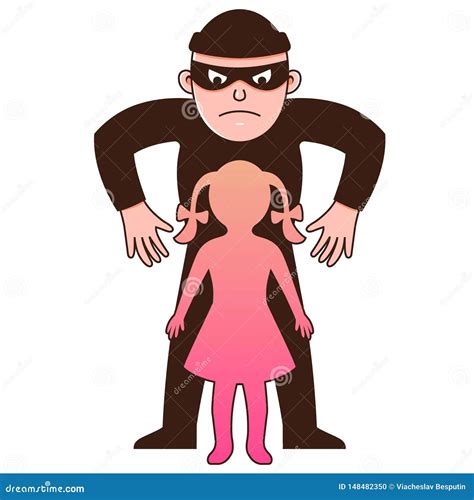 Man Gangster Kidnaps Child. Character Stock Illustration - Illustration of couple, happy: 148482350