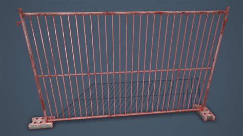 Portable Construction Fence PBR - 3D Model by YuriBarinov