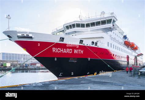 Hurtigruten ship MS Richard With, berthed at Trondheim, Norway Stock Photo - Alamy