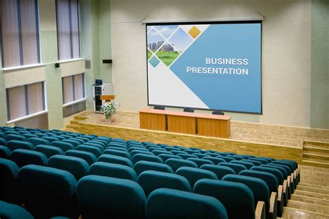 Mockup Showing Conference Hall Presentation Screen Free Download | Resource Boy