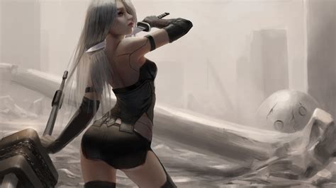 1920x1080 Resolution Nier Automata Fan Art 1080P Laptop Full HD Wallpaper - Wallpapers Den