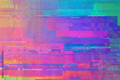 Colorful rainbow digital pixel glitch background/texture Stock Photo ...