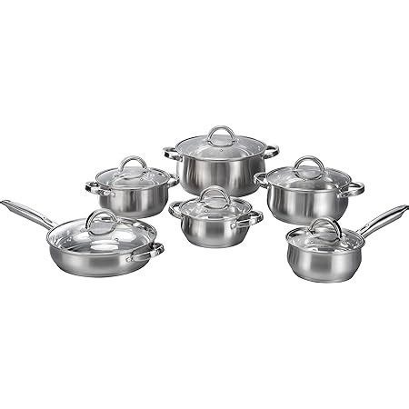 Amazon.com: 12-Piece Induction Ready Stainless Steel Cookware Sets with ...