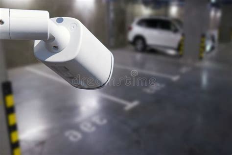 CCTV Camera or Surveillance System on Indoor Car Parking. Stock Image ...