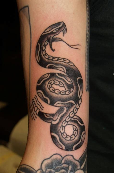 Black Traditional Snake Tattoo Flash - SCRIBB LOVE TATTOO DESIGN