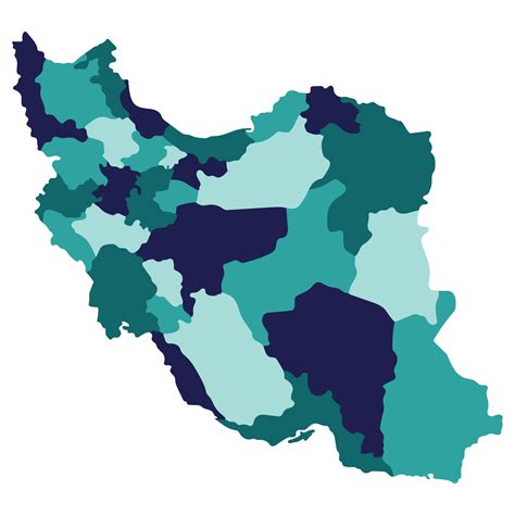 Iran map. Map of Iran in administrative provinces in multicolor ...