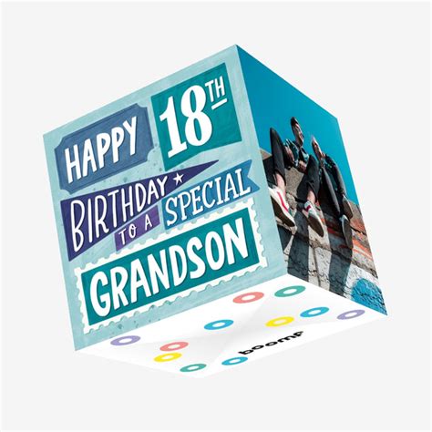 Special Grandson 18th Birthday Confetti-exploding Greetings Card – Boomf