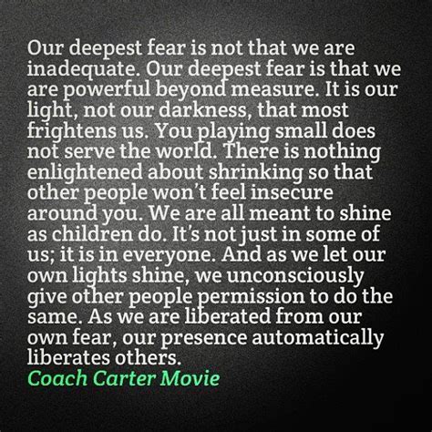 Pin by Kristina Friley on Say it! | Coach carter quotes, Fear quotes ...