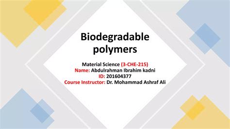 Biodegradable polymers | PPT