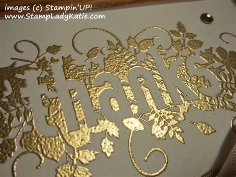 StampLadyKatie.com: Gold Embossed Thank-you