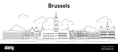 Brussels skyline line art vector illustration Stock Vector Image & Art ...