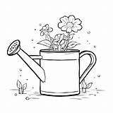 Download Coloring Page Watering Can With Flowers Pages Online  sketch template