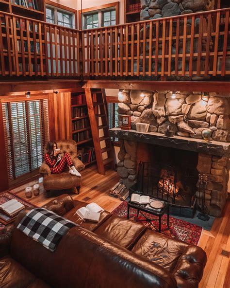 Cabin Library Cabin Library, Home Library, Library Design, Cabin Living, Cabin Life, Living Room ...