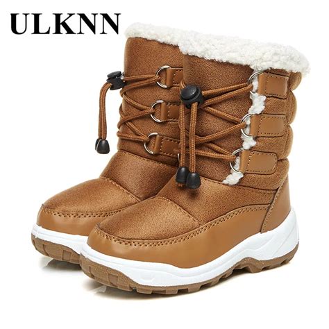 ULKNN Girls Boys Winter Boots Kids Girls Snow Shoes For Boy Children Boots Elastic band Plush ...