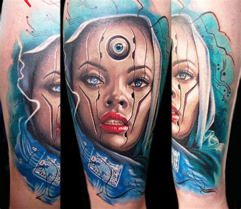 Cyborg woman tattoo by Mirel Tattoo | Post 13763