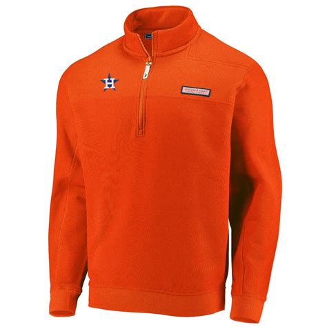 Vineyard Vines Houston Astros Orange Shep Shirt Quarter-Zip Pullover Jacket