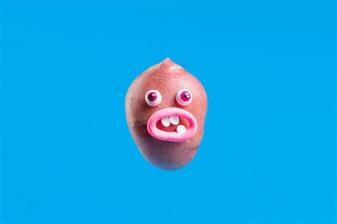 Free Photo | Funny potato with face sticker