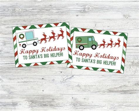 Christmas Mailman and Deliveryman Tags & Signs. Happy Holidays | Etsy ...