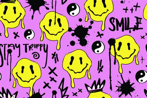 √1000以上 aesthetic trippy melting smiley drippy smiley face wallpaper 350470