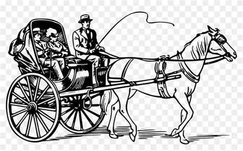 Horse Drawn Carriage Clipart Old Fashioned - Horse Cart Drawing, HD Png ...