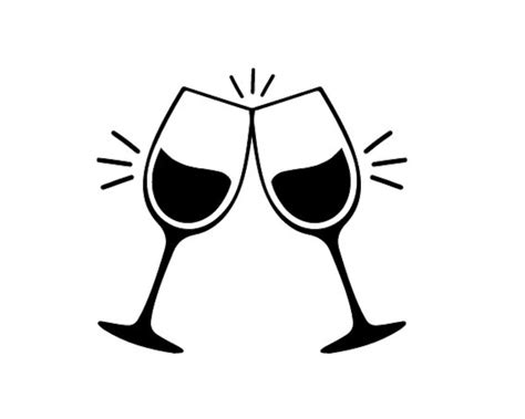 Wine Glasses SVG PNG, Cheers, Wedding Svg, Party Svg, Digital Download, Wine Glass, Commercial ...