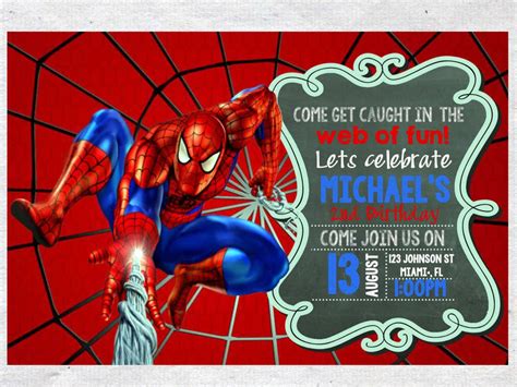 Printable Spiderman Birthday Invitations