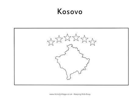 Kosovo Flag Colouring Page