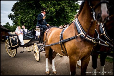 Horse Drawn Carriage at Rivervale Barn Wedding | Wedding Photographer UK