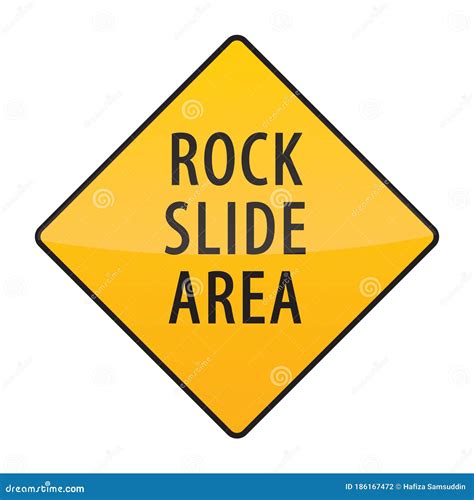 Rock Slide Area Warning Sign. Vector Illustration Decorative Design Stock Vector - Illustration ...