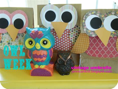 the vintage umbrella: owl gift bag