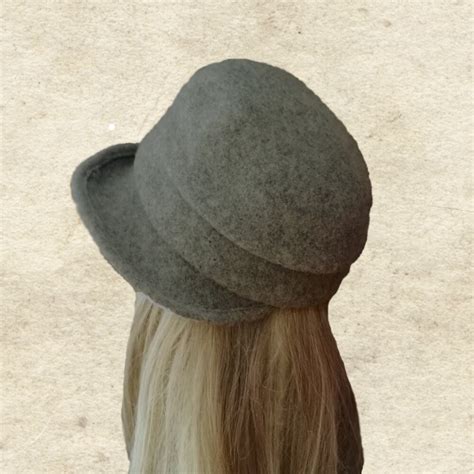 Gray Felted Hat Felt Womens Hat Black Cloche Hat - Etsy