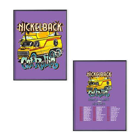 Nickelback Get Rollin' Tour 2023 Poster Set, Nickelback Band Concert ...