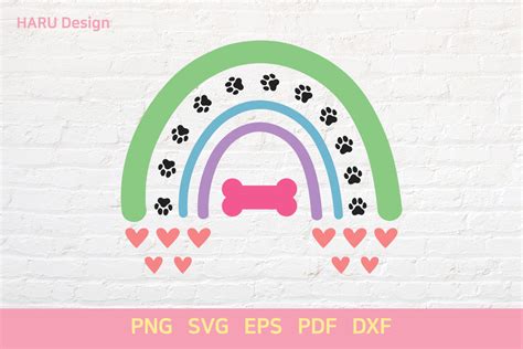 Rainbow Dog Paw Graphic by HARUdesign · Creative Fabrica